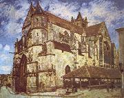 Jean-Antoine Watteau The church at Moret,Evening oil painting on canvas